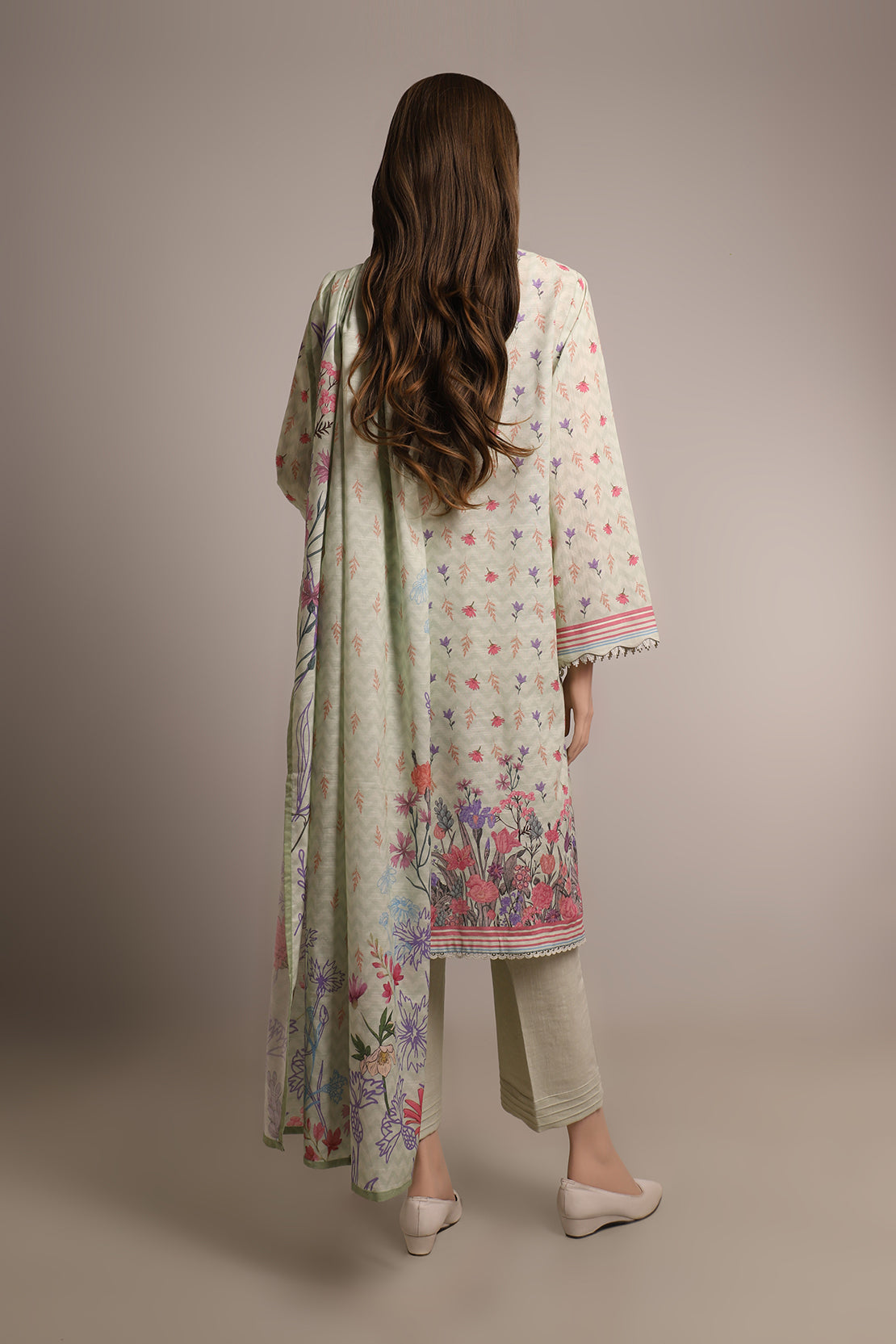 Unstitched Printed Khaddar 2 Piece (Shirt/Trouser)