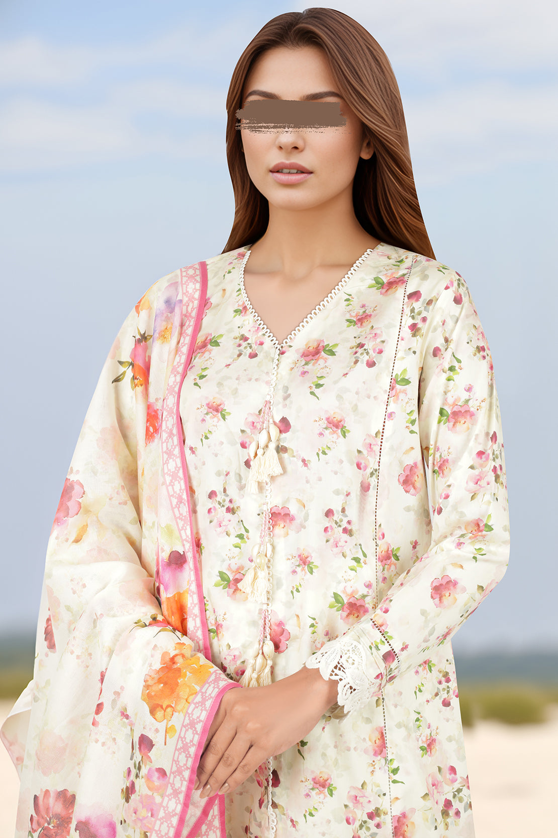 Unstitched Printed Lawn 3 Piece