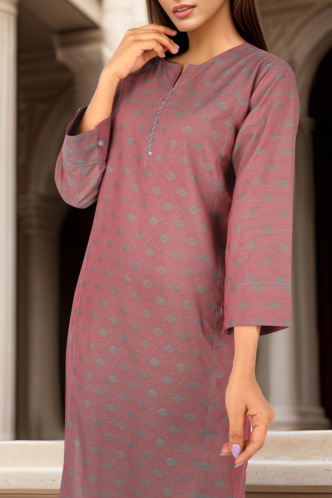 Unstitched Printed Self Jacquard 2 Piece (Shirt/Trouser)