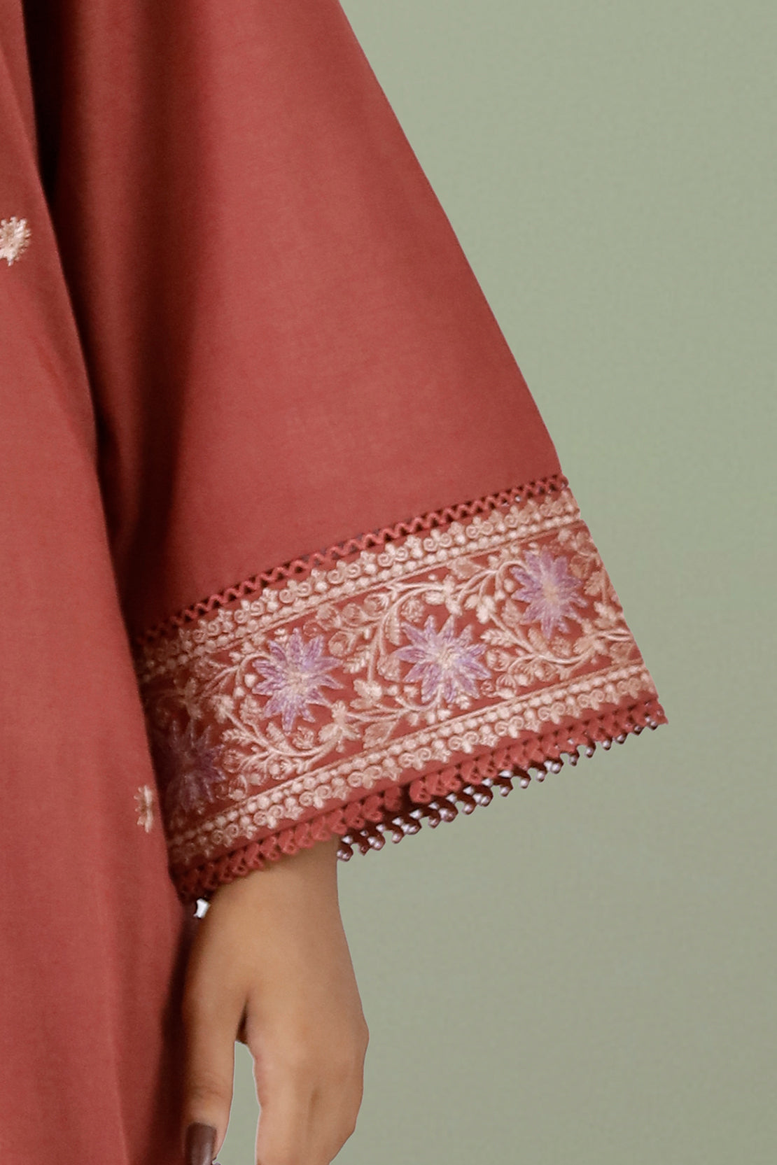 Unstitched Embroidered Cotton Khaddar 2 Piece (Shirt/Trouser)