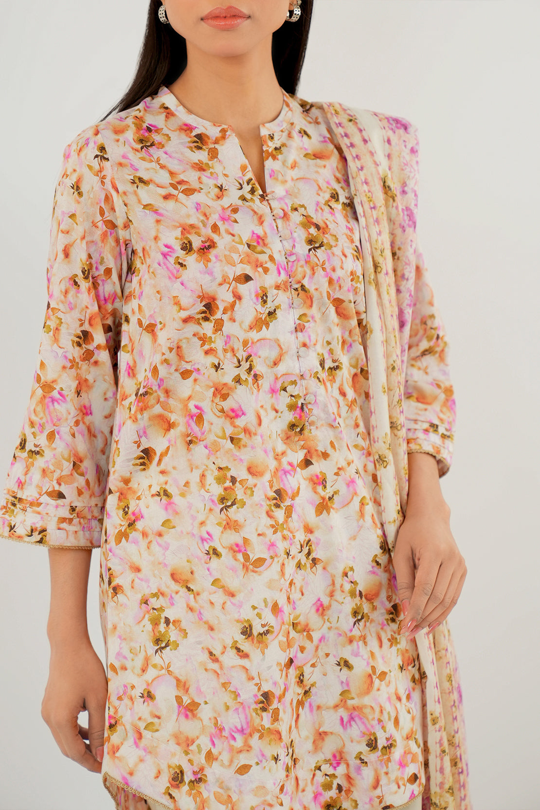 Unstitched Printed Lawn 3 Piece