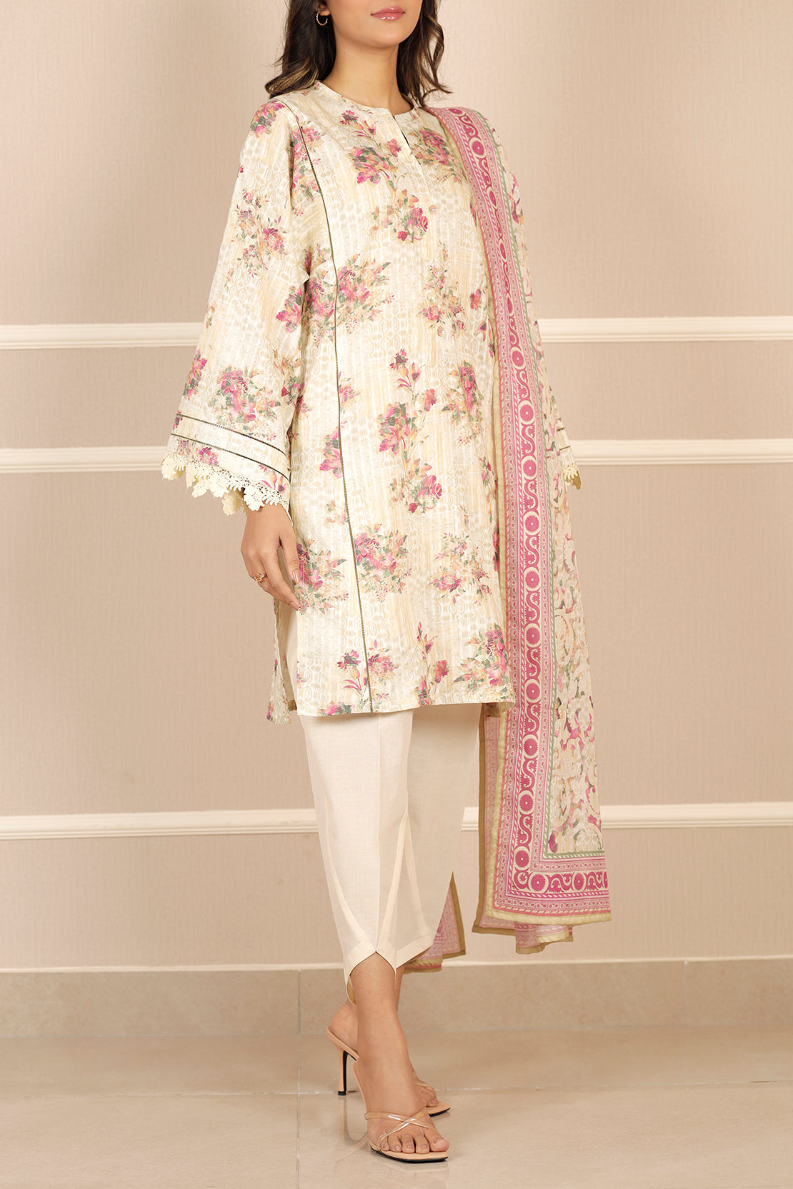 Unstitched Printed Lawn 3 Piece