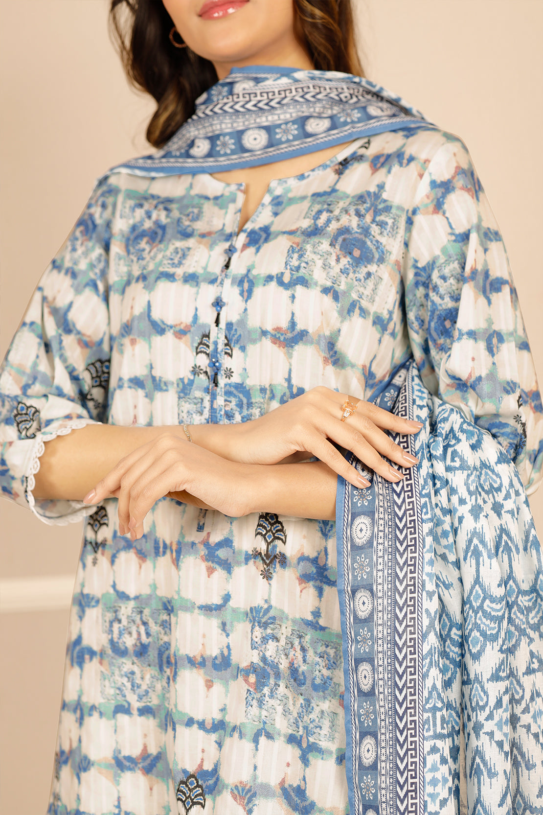 Unstitched Printed Lawn 3 Piece