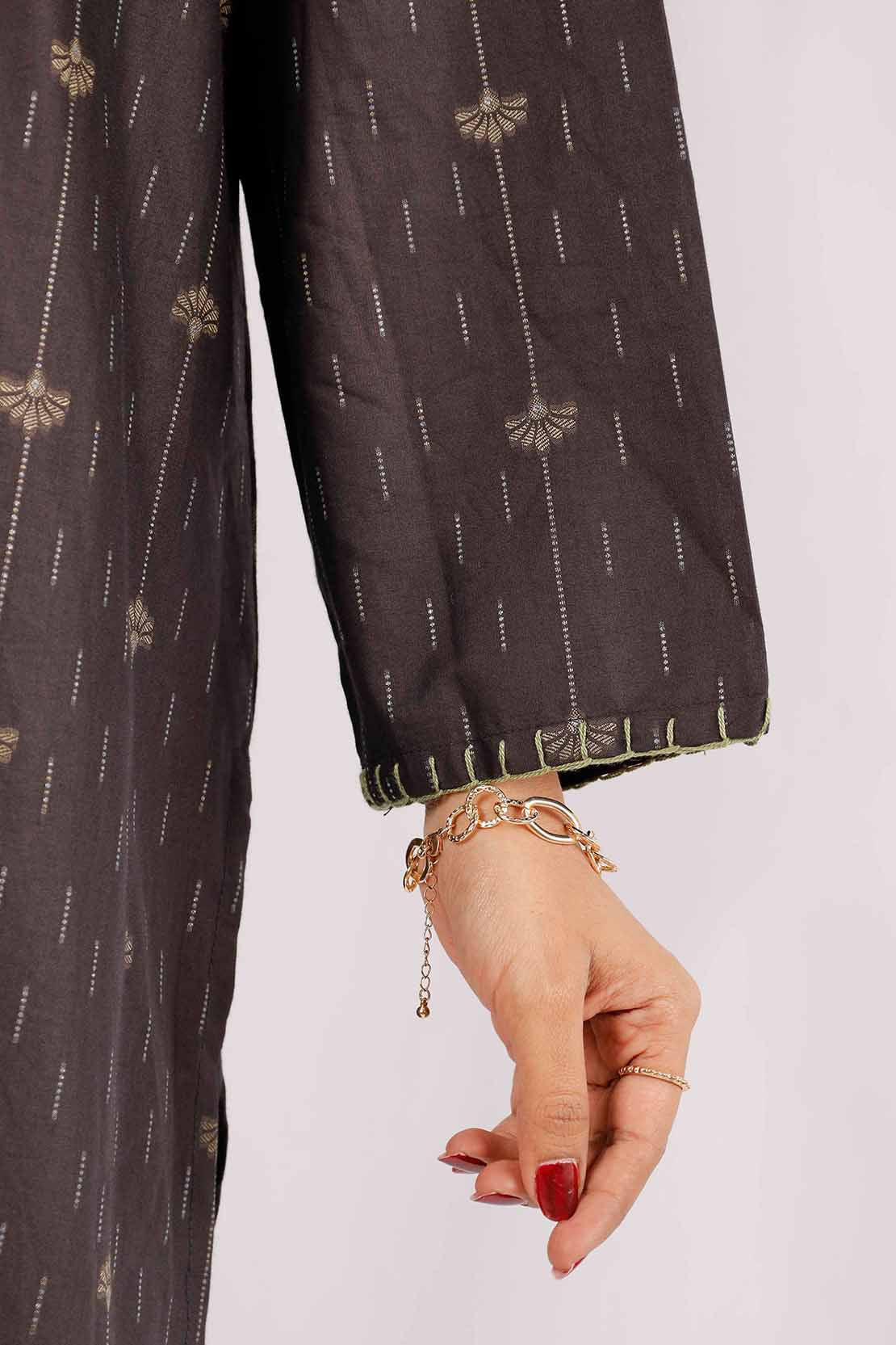Cotton Jacquard Stitched 2 Piece (Shirt/Dupatta)