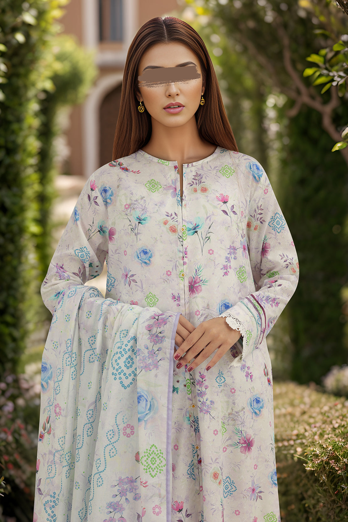 Cotton Jacquard Stitched 2 Piece (Shirt/Dupatta)