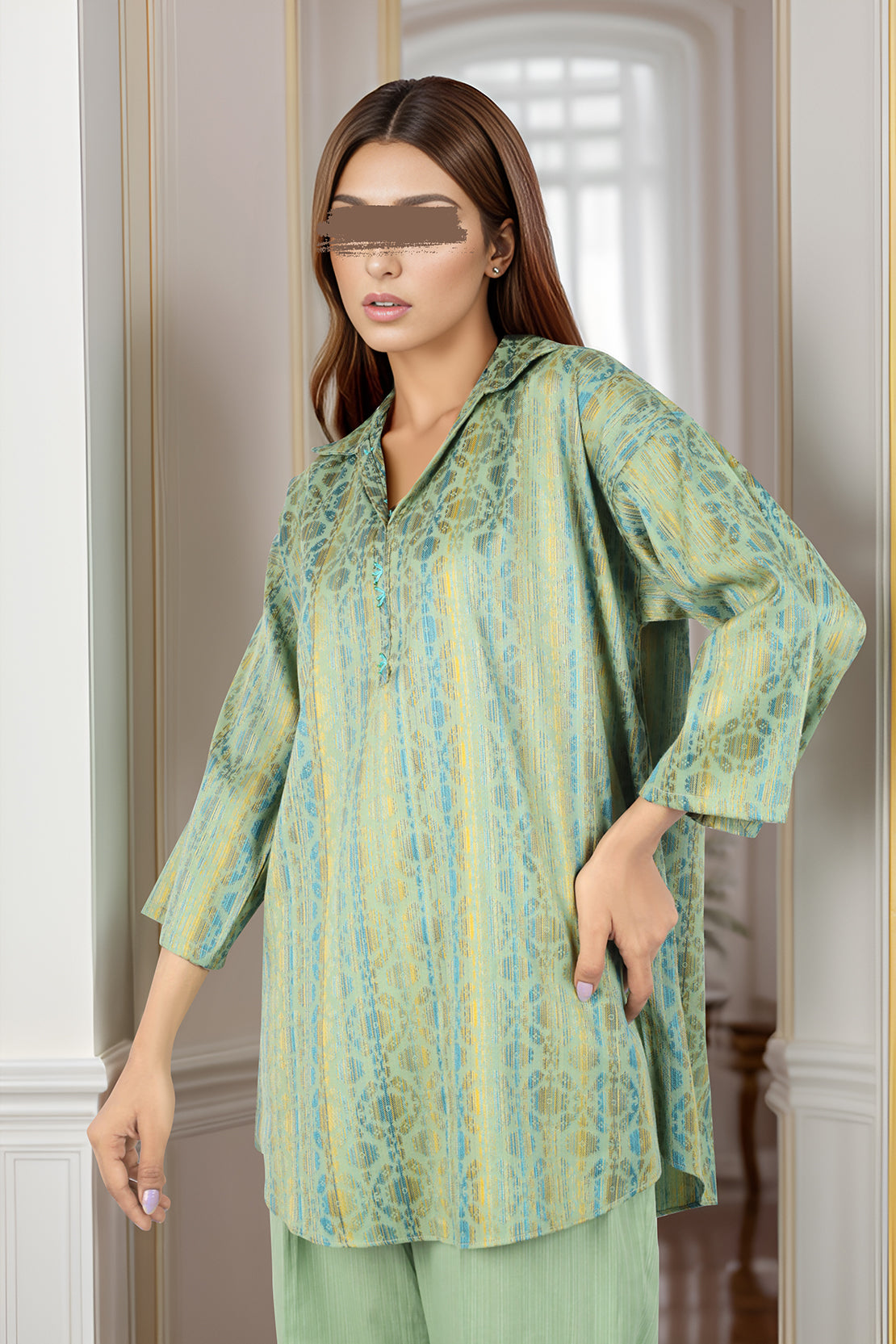 Cotton Jacquard Stitched 2 Piece (Shirt/Trouser)