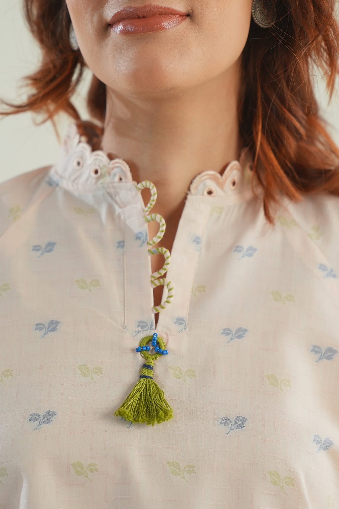 Cotton Jacquard Embroidered Stitched Shirt