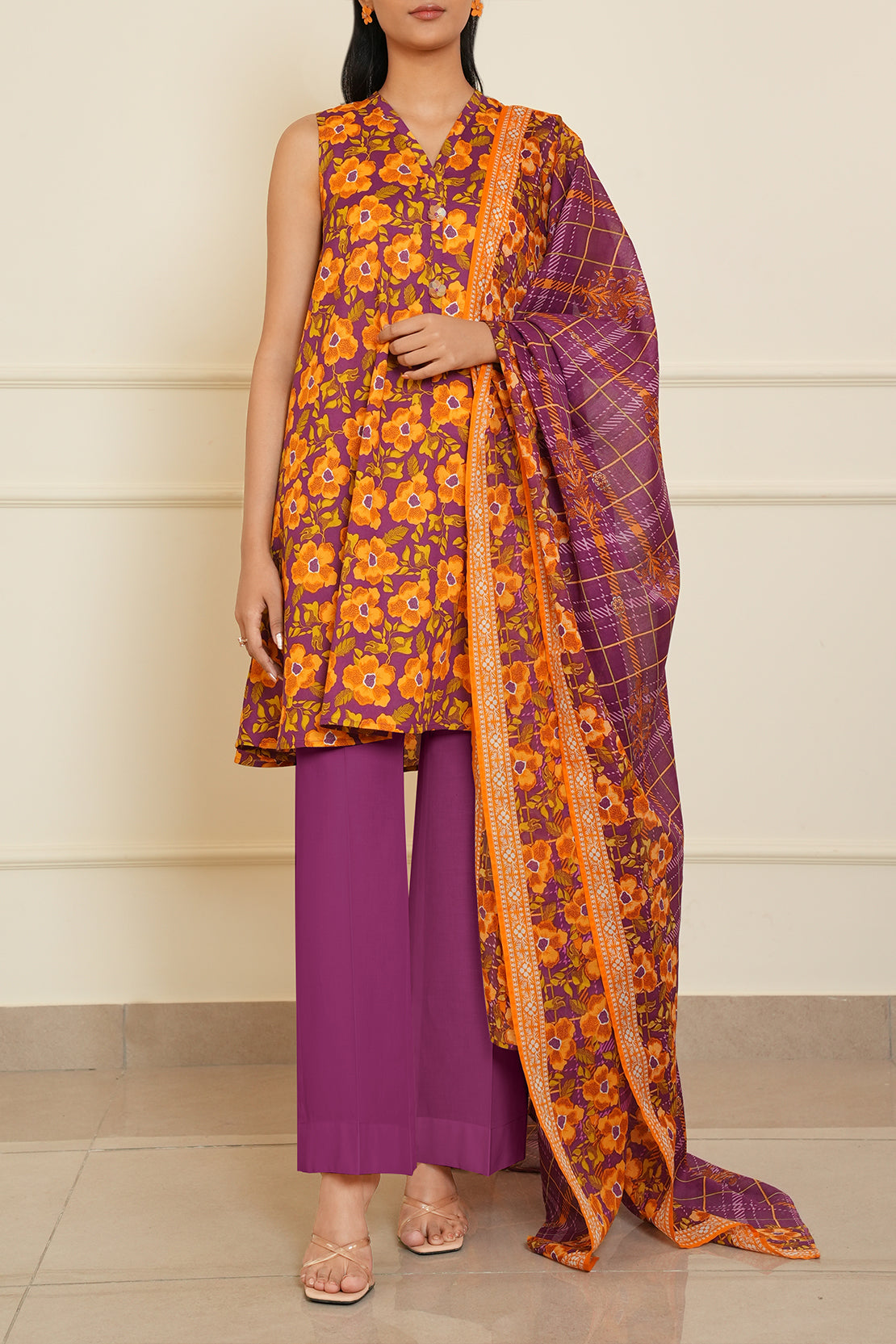 Unstitched Printed Lawn 3 Piece