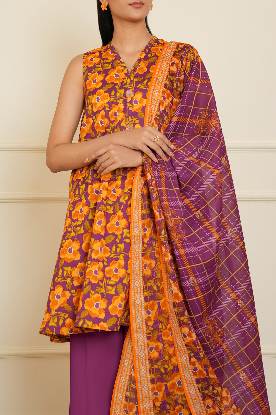 Unstitched Printed Lawn 3 Piece