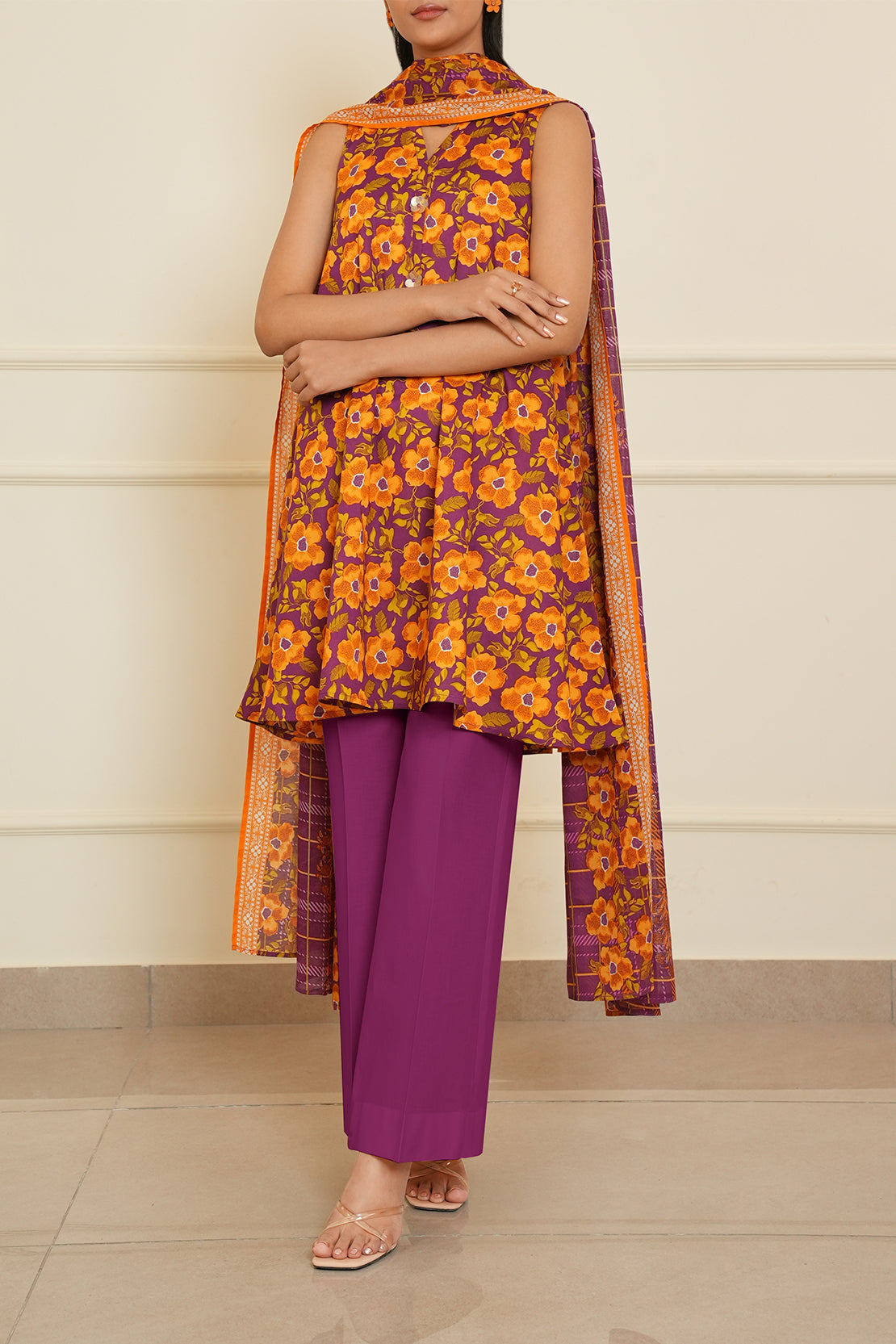 Unstitched Printed Lawn 3 Piece