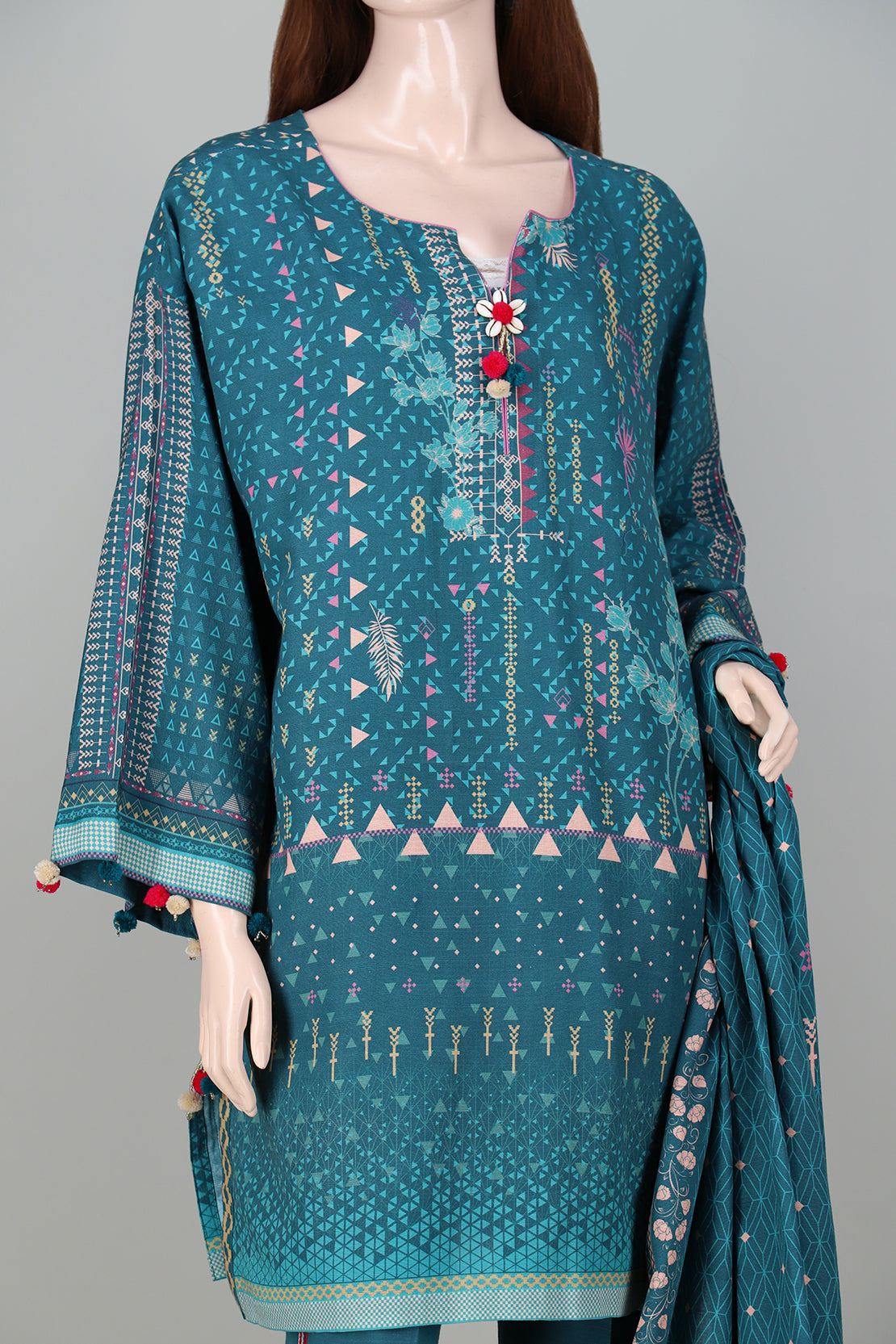 Unstitched Printed Lawn 2 Piece (Shirt/Dupatta)