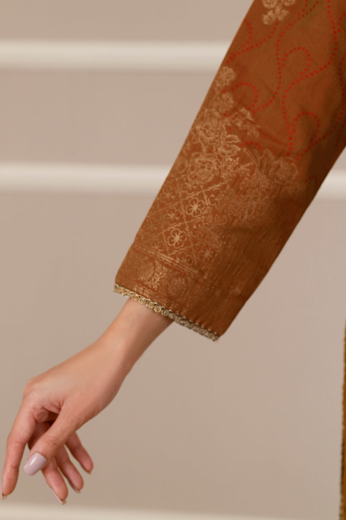Cotton Jacquard Stitched 2 Piece (Shirt/Dupatta)