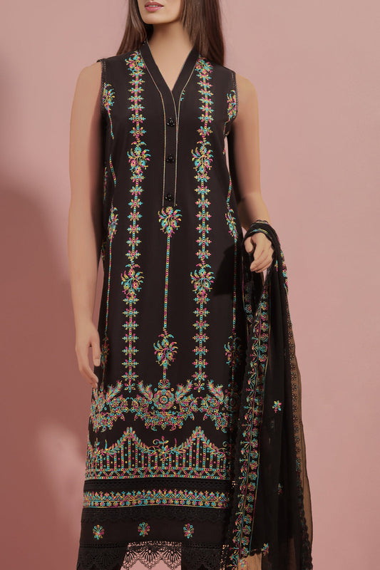 Unstitched Embroidered Cambric 2 Piece (Shirt/Trouser)