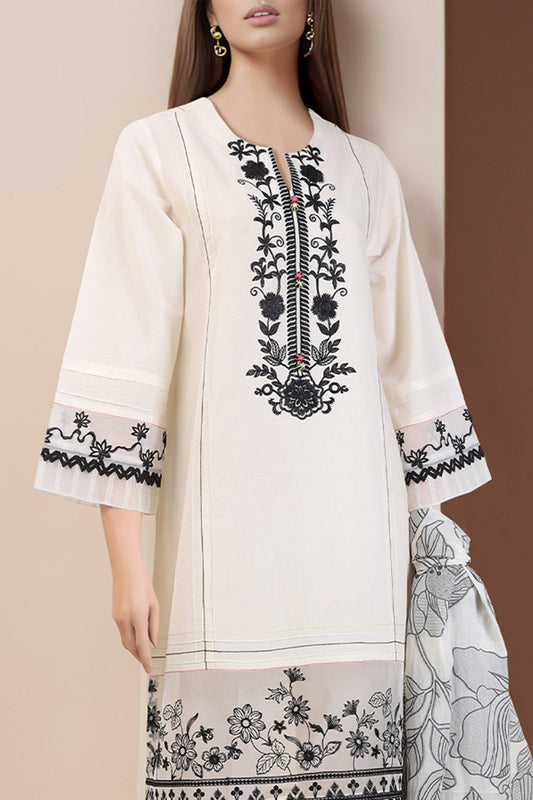 Unstitched Embroidered  Cotton Jacquard 2 Piece (Shirt/Trouser)