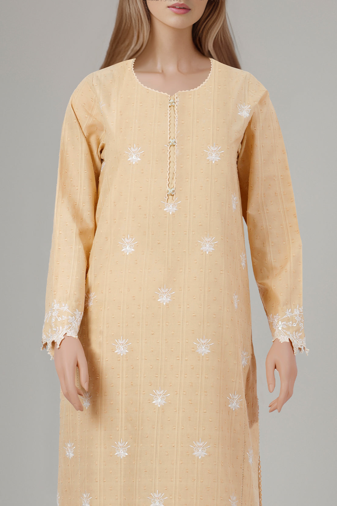 Unstitched Embroidered Dyed Reverse Jacquard 2 Piece (Shirt/Trouser)