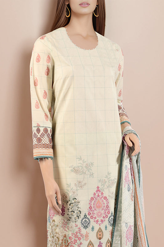 Unstitched Printed Cotton Filament 2 Piece (Shirt/Dupatta)