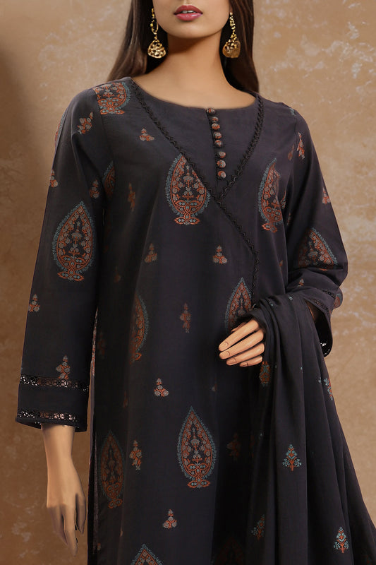 Unstitched Jacquard Cotton 3 Piece