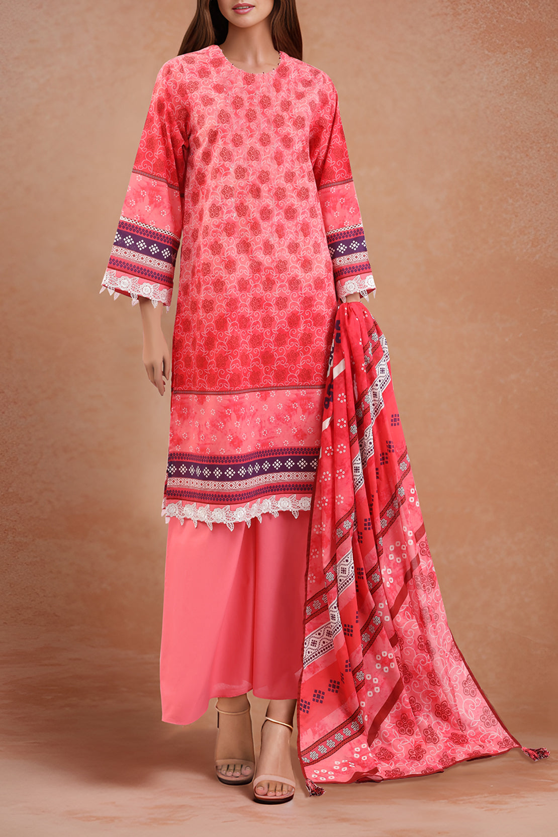 Unstitched Printed  Lawn Shirt