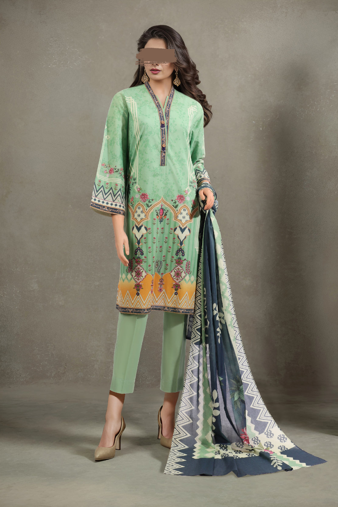 Unstitched Printed Lawn 2 Piece (Shirt/Trouser)