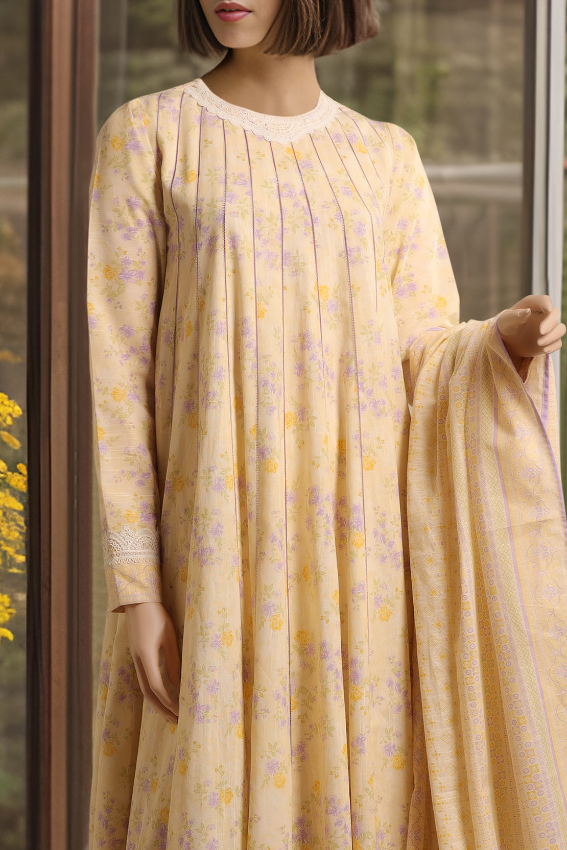 Unstitched Printed Khaddar 2 Piece (Shirt/Trouser)