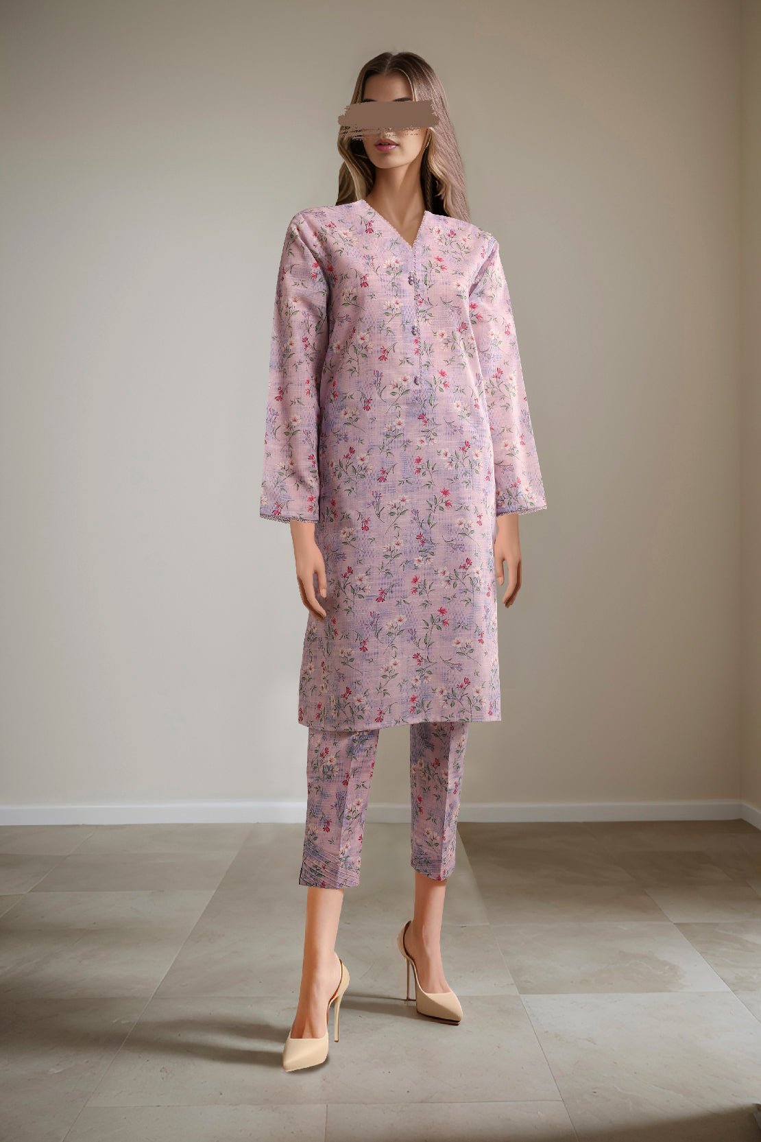 Unstitched Printed Khaddar 2 Piece (Shirt/Trouser)