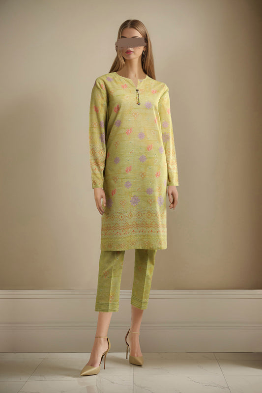 Unstitched Printed Khaddar 2 Piece (Shirt/Trouser)