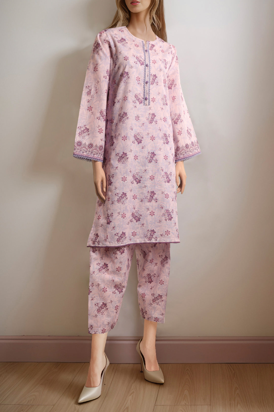 Unstitched Printed Khaddar 2 Piece (Shirt/Trouser)