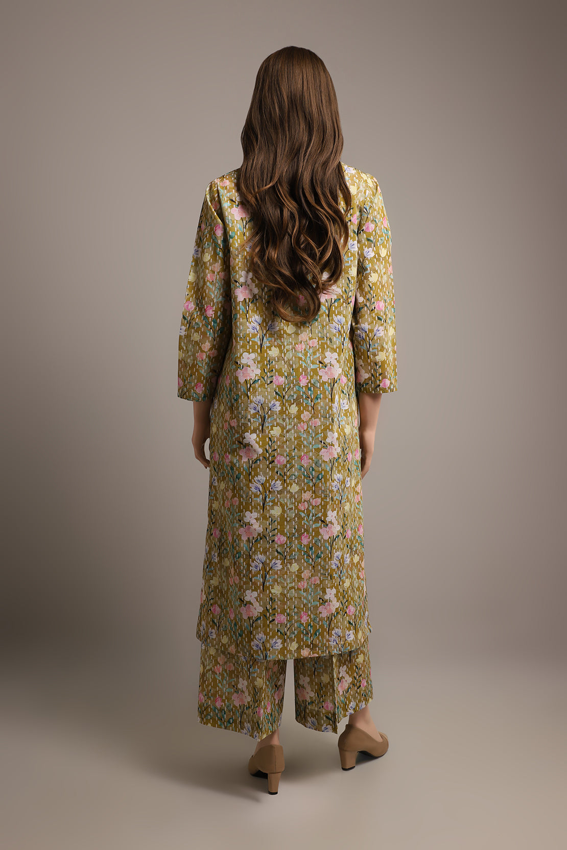 Unstitched Printed Khaddar 2 Piece (Shirt/Trouser)