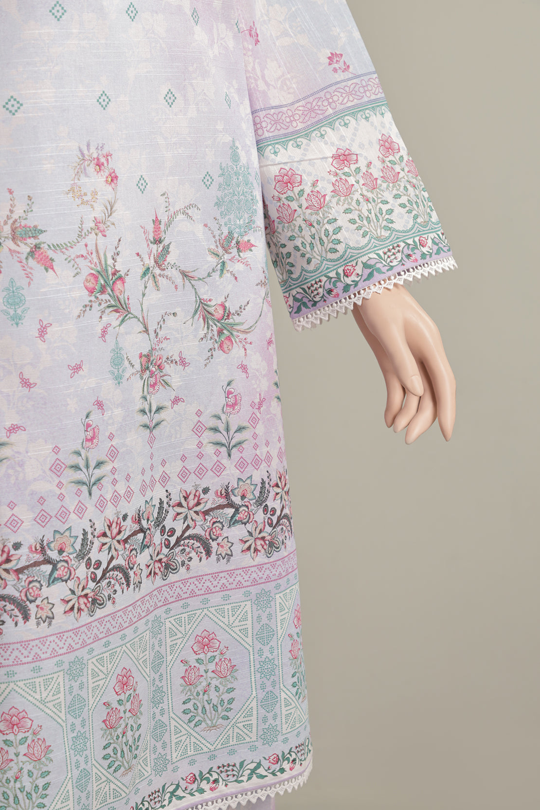 Unstitched Printed Linen 2 Piece (Shirt/Trouser)