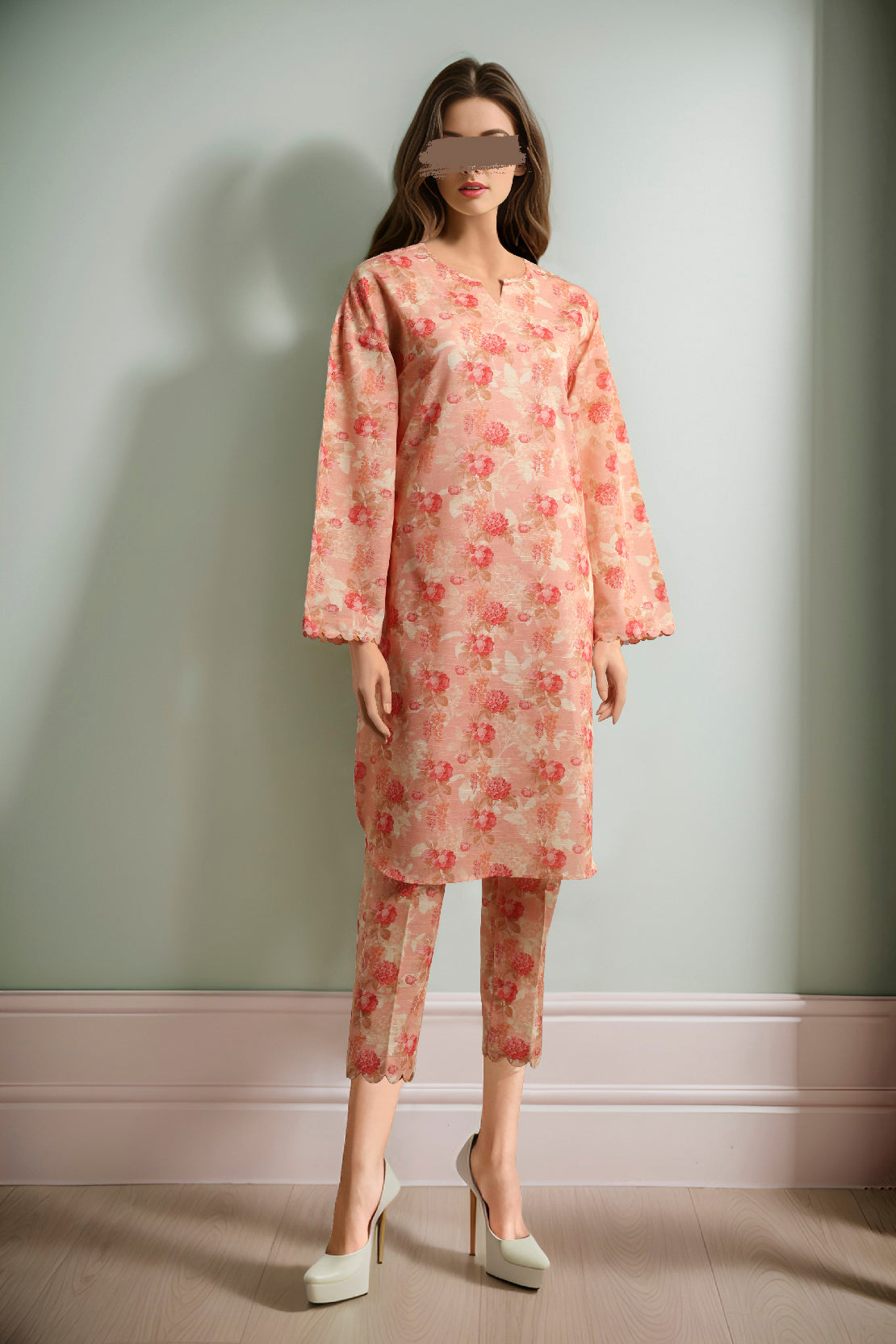 Unstitched Printed Khaddar 2 Piece (Shirt/Trouser)