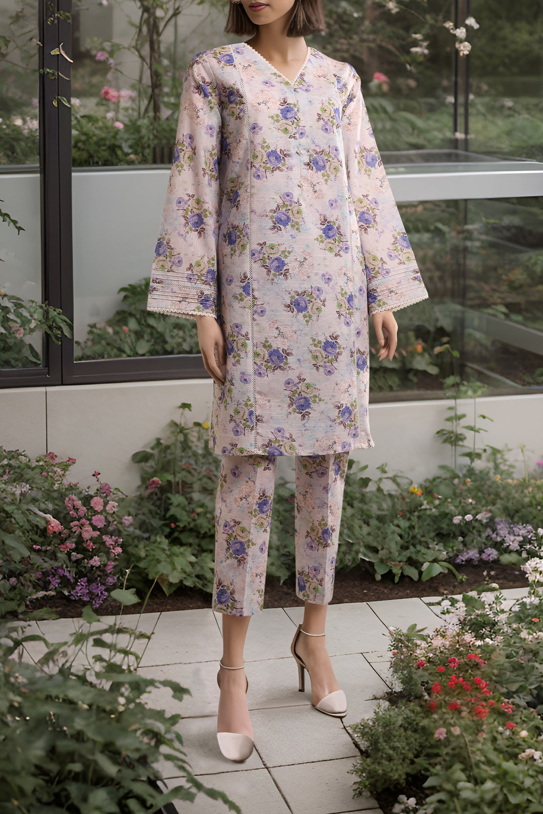 Unstitched Printed Khaddar 2 Piece (Shirt/Trouser)