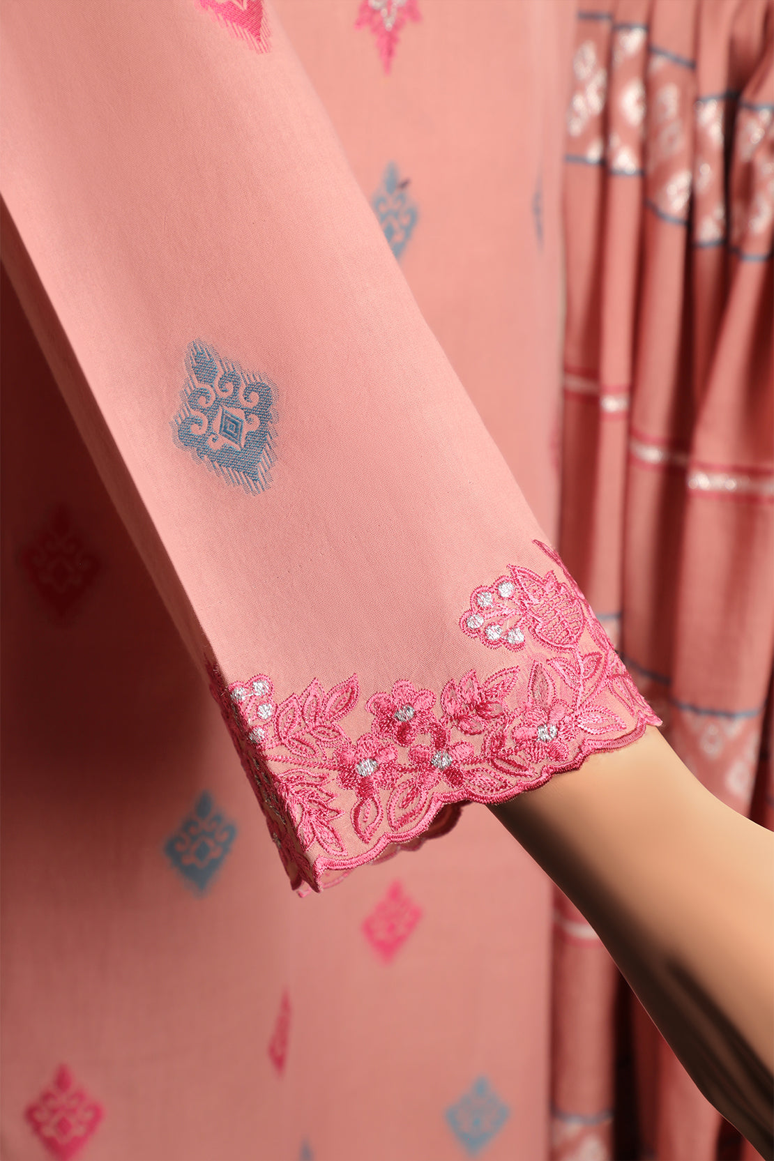 Unstitched Embroidered Jacquard Cotton 2 Piece (Shirt/Trouser)