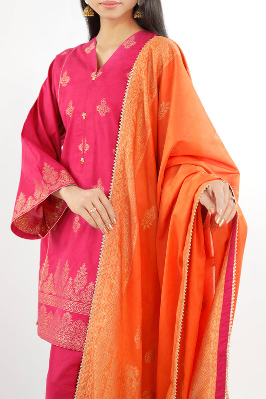 Unstitched Jacquard Cotton 2 Piece (Shirt/Trouser)