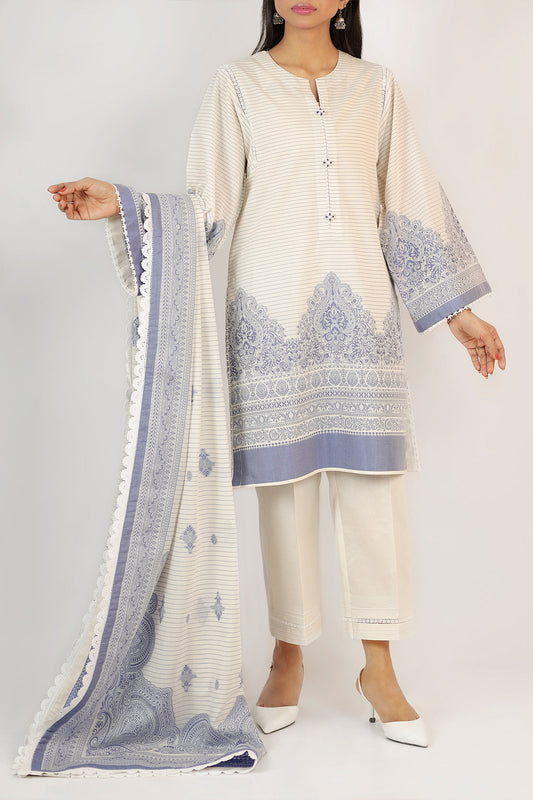 Unstitched Jacquard Cotton 2 Piece (Shirt/Trouser)