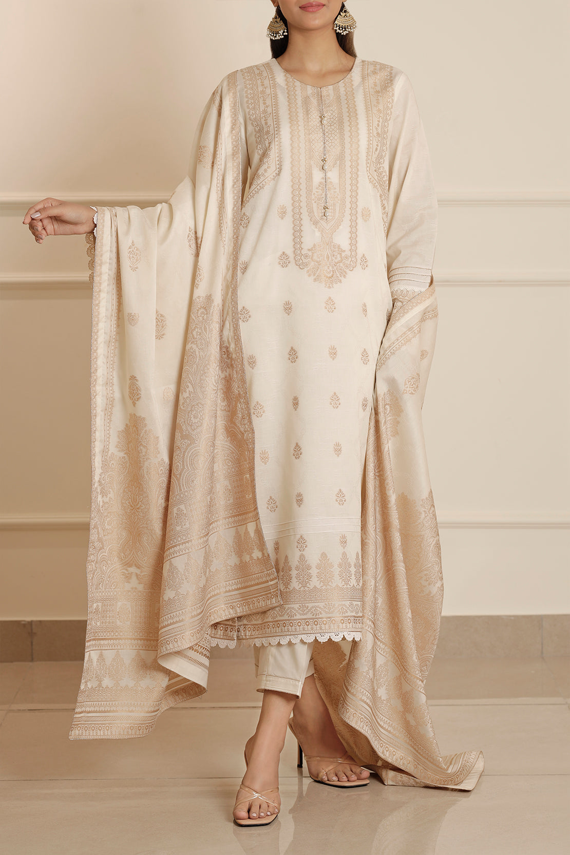 Unstitched Jacquard Cotton Shirt