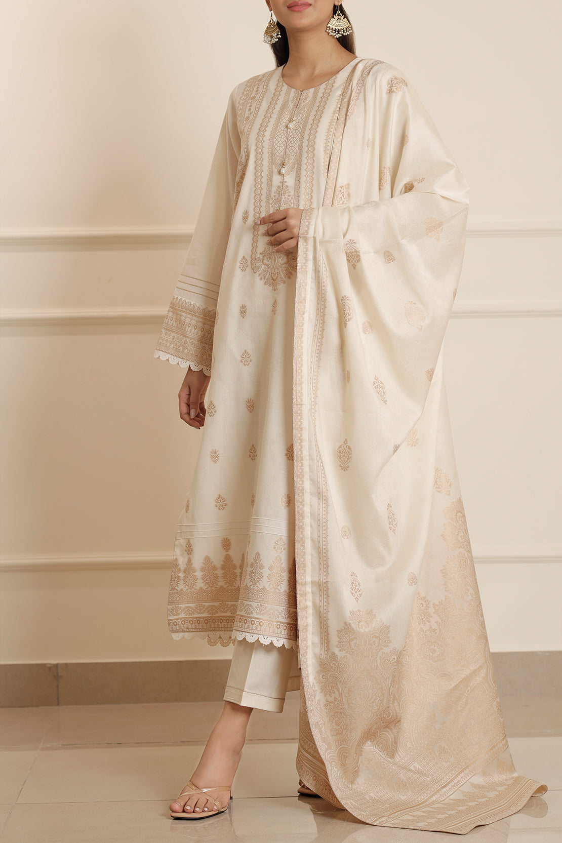 Unstitched Jacquard Cotton Shirt