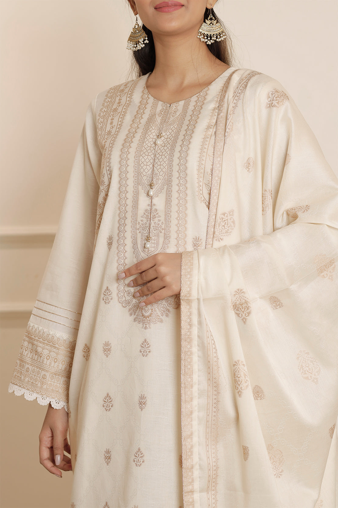 Unstitched Jacquard Cotton Shirt