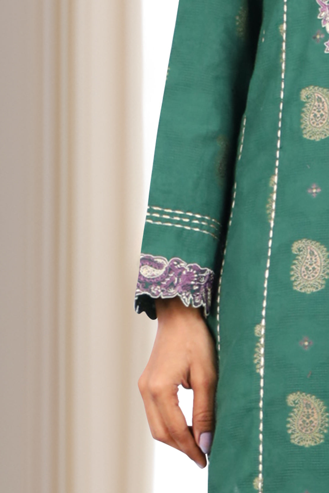 Unstitched Embroidered Jacquard Cotton 2 Piece (Shirt/Trouser)