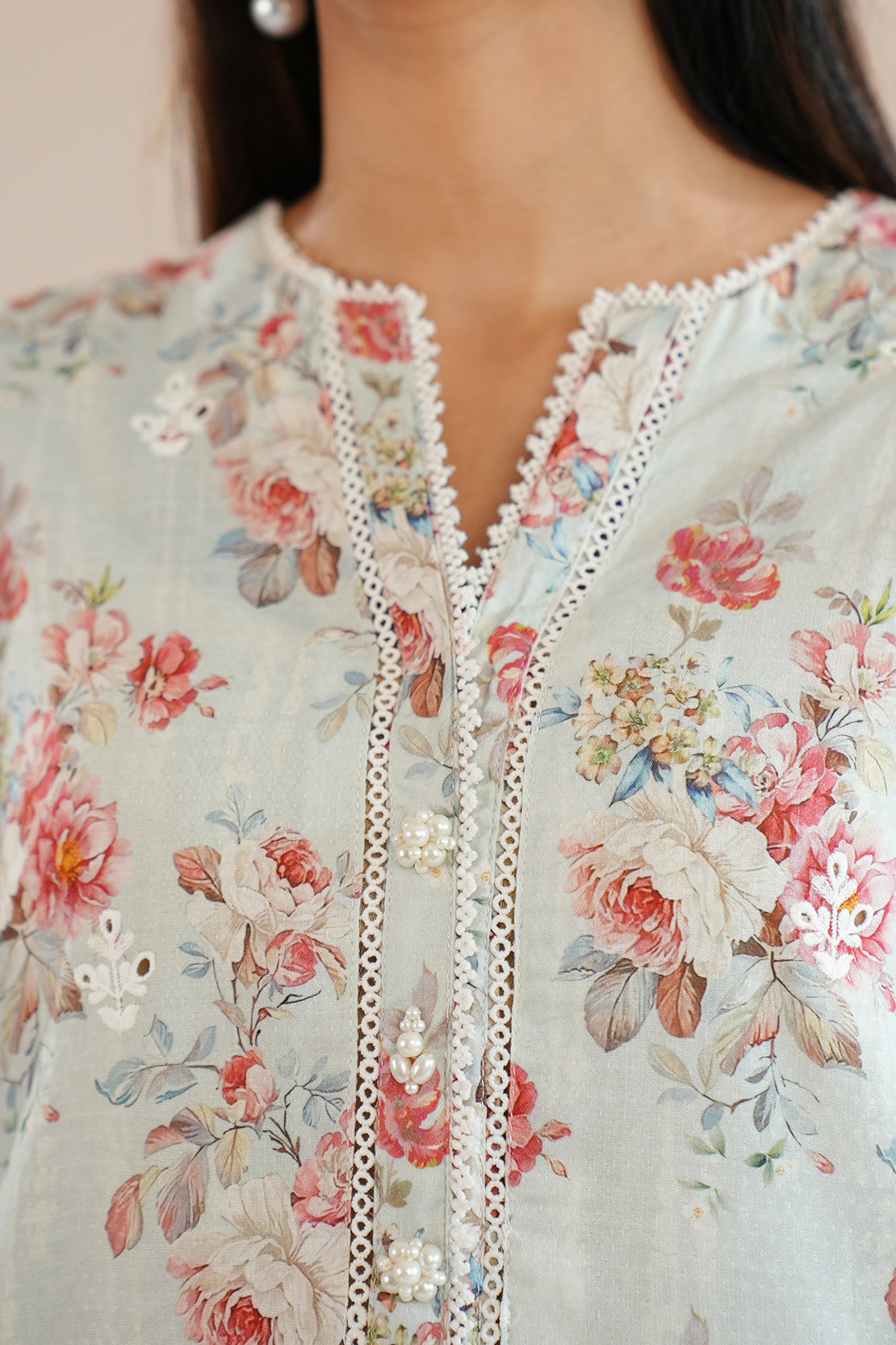 Unstitched Printed Self Jacquard Shirt