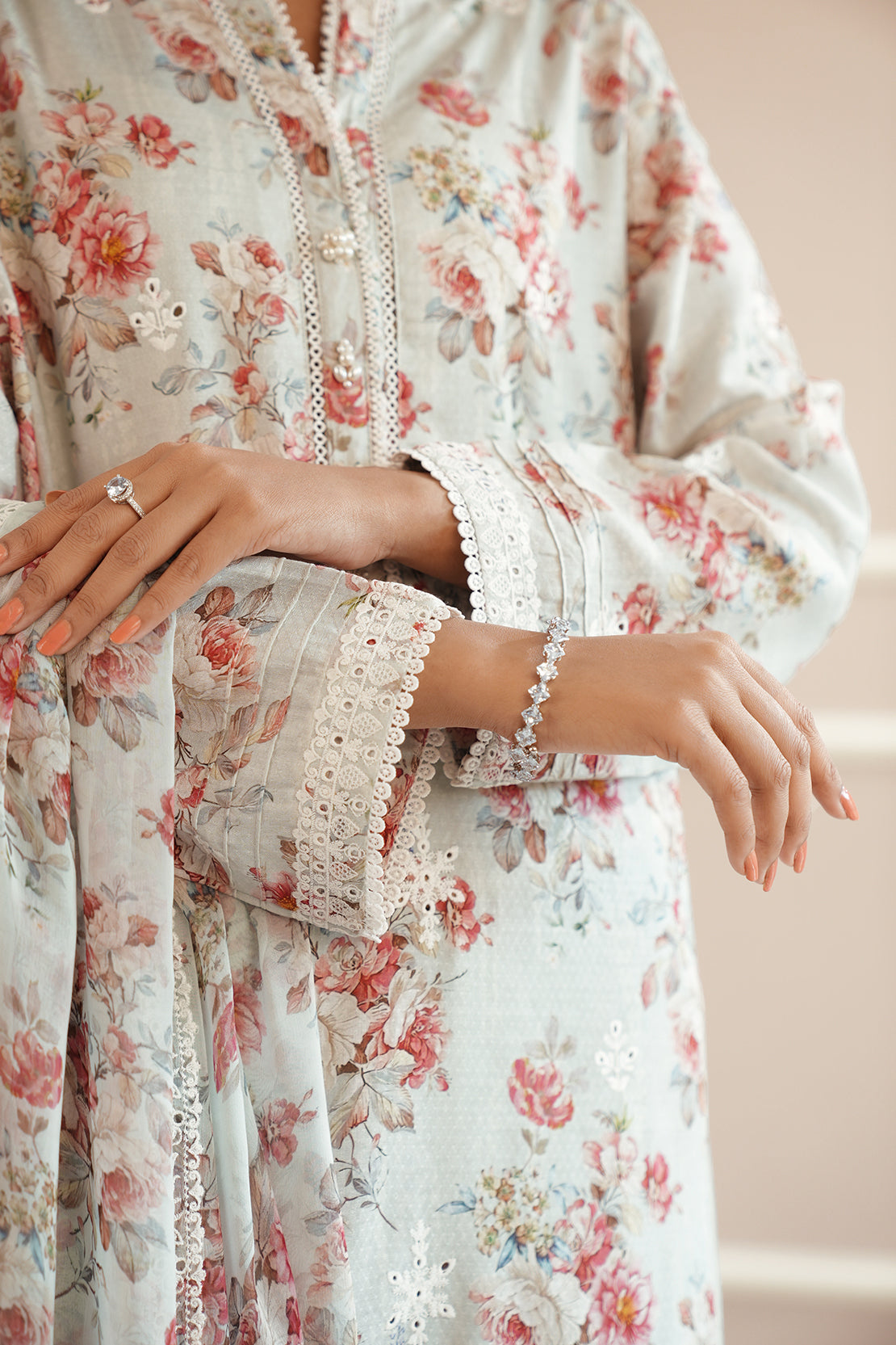 Unstitched Printed Self Jacquard Shirt