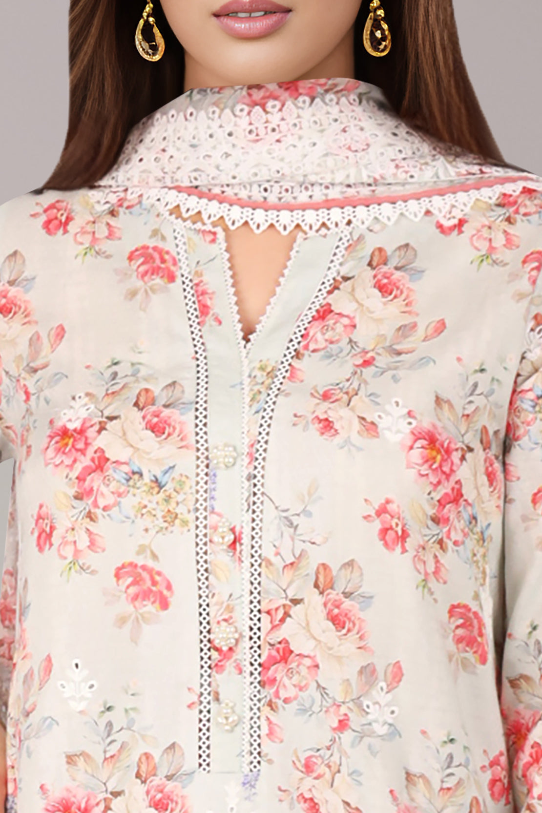 Unstitched Embroidered Self Jacquard 2 Piece (Shirt/Trouser)