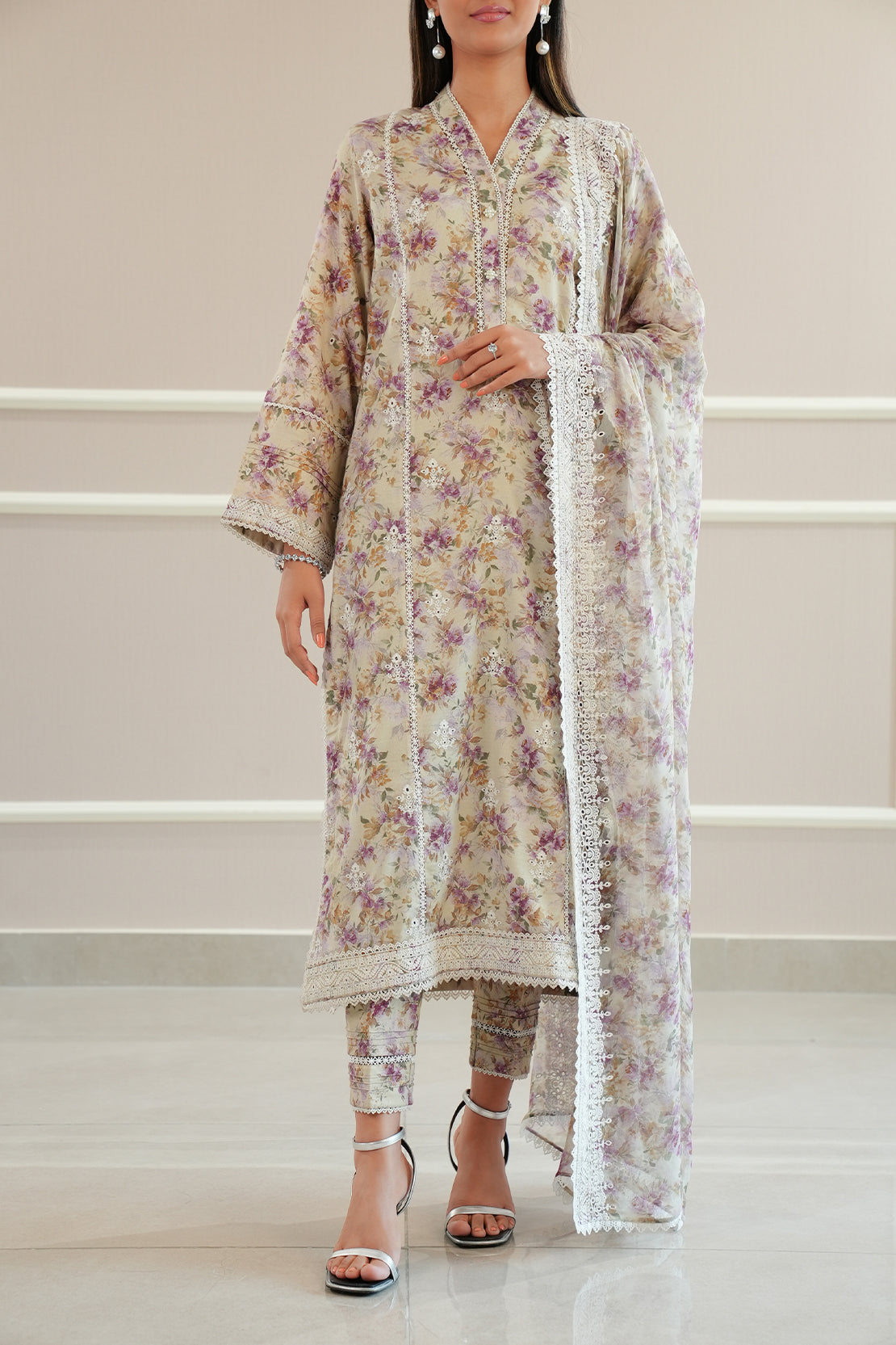 Unstitched Printed Embroidered Self Jacquard 2 Piece (Shirt/Trouser)