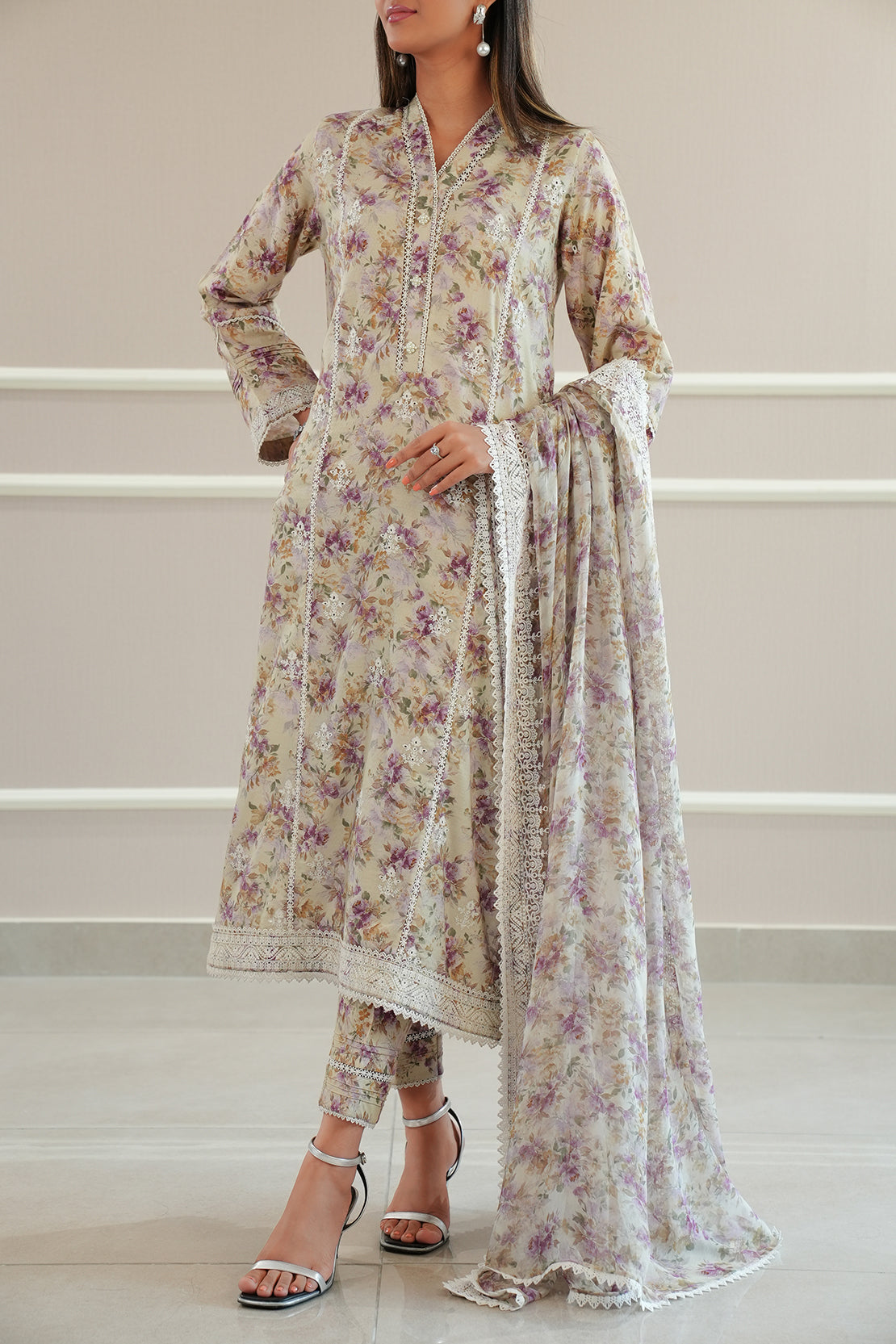 Unstitched Printed Embroidered Self Jacquard 2 Piece (Shirt/Trouser)