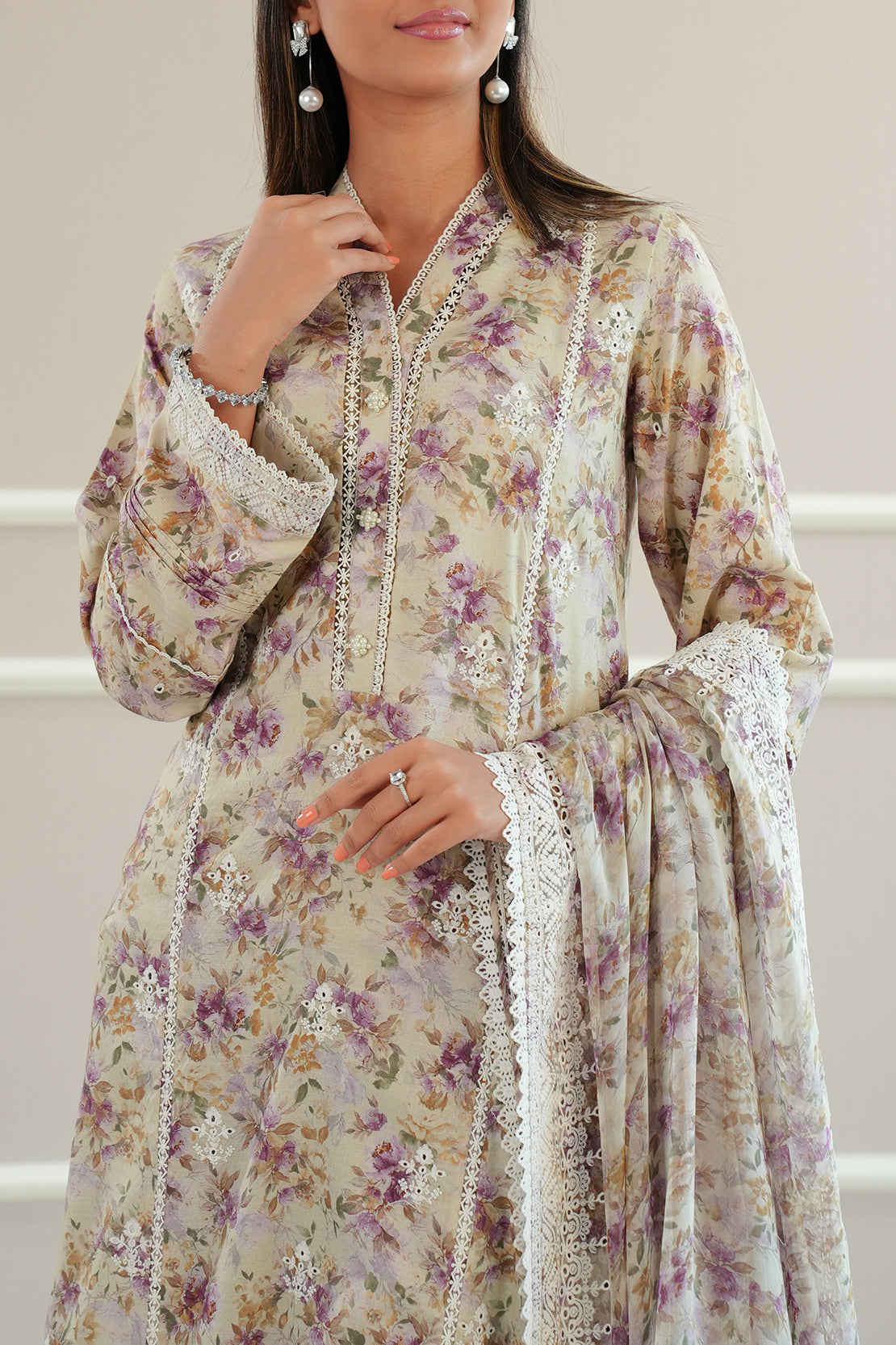 Unstitched Printed Embroidered Self Jacquard 2 Piece (Shirt/Trouser)