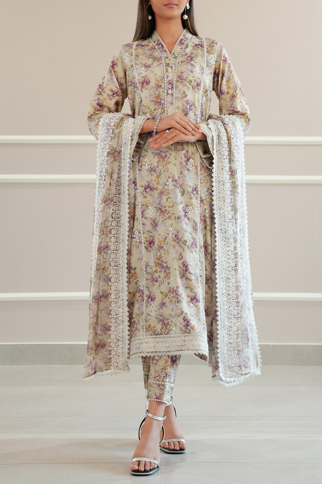 Unstitched Printed Embroidered Self Jacquard 2 Piece (Shirt/Trouser)