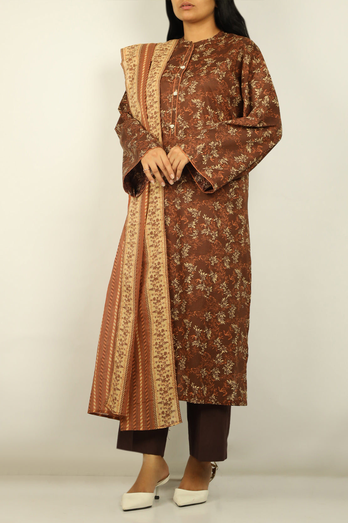 Unstitched Printed Lawn 2 Piece (Shirt/Dupatta)