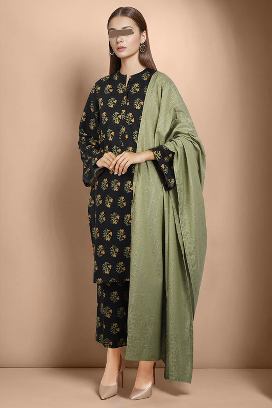 Unstitched Printed Polyester 2 Piece (Shirt/Trouser)