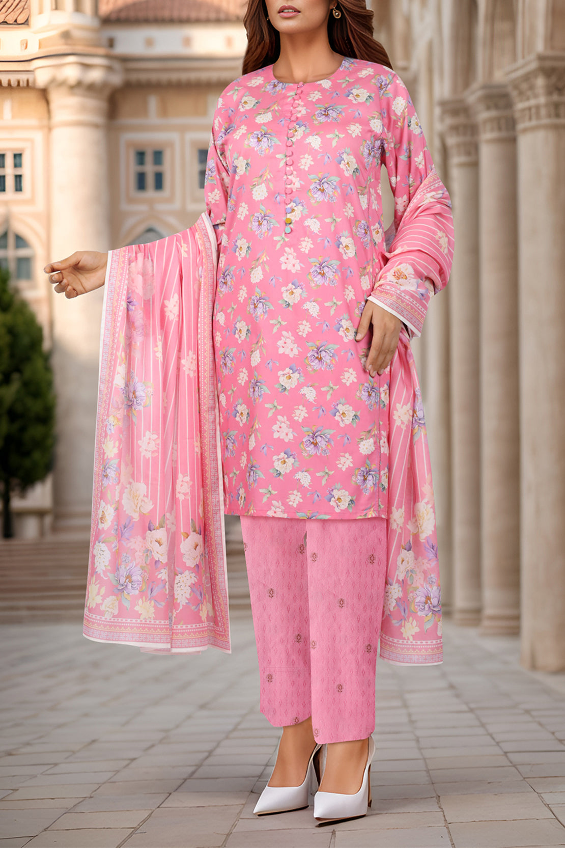 Unstitched Self Jacquard Shirt