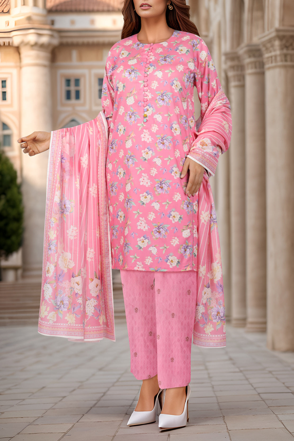 Unstitched Self Jacquard Shirt