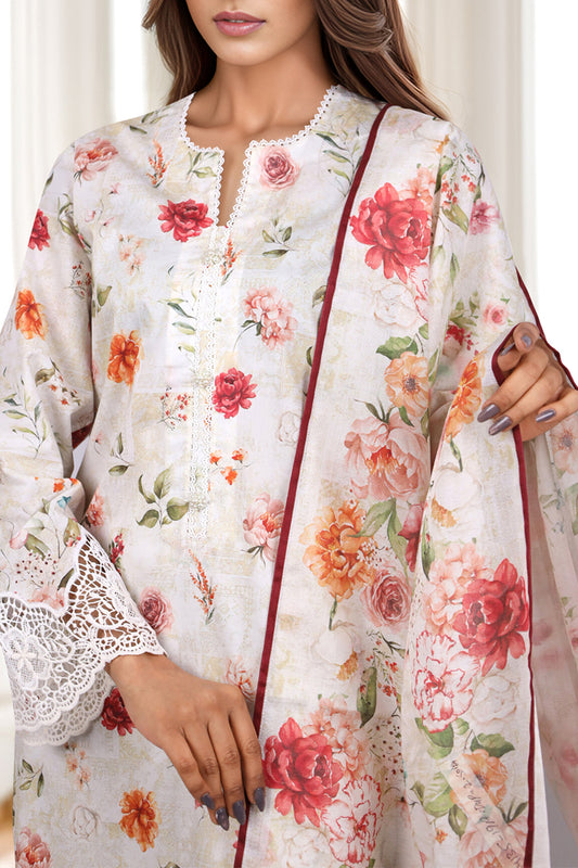 Unstitched Printed Self Jacquard 3 Piece